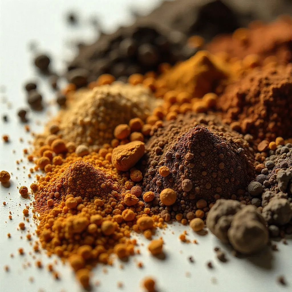 Closeup of crushed plant pigment material